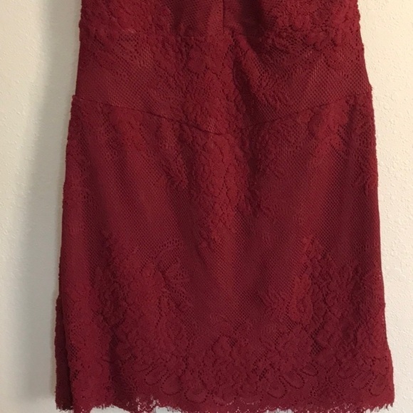 Intimately FREE PEOPLE Red Harper Lace Halter Sleeveless Mini Dress Size XS - Picture 5 of 11